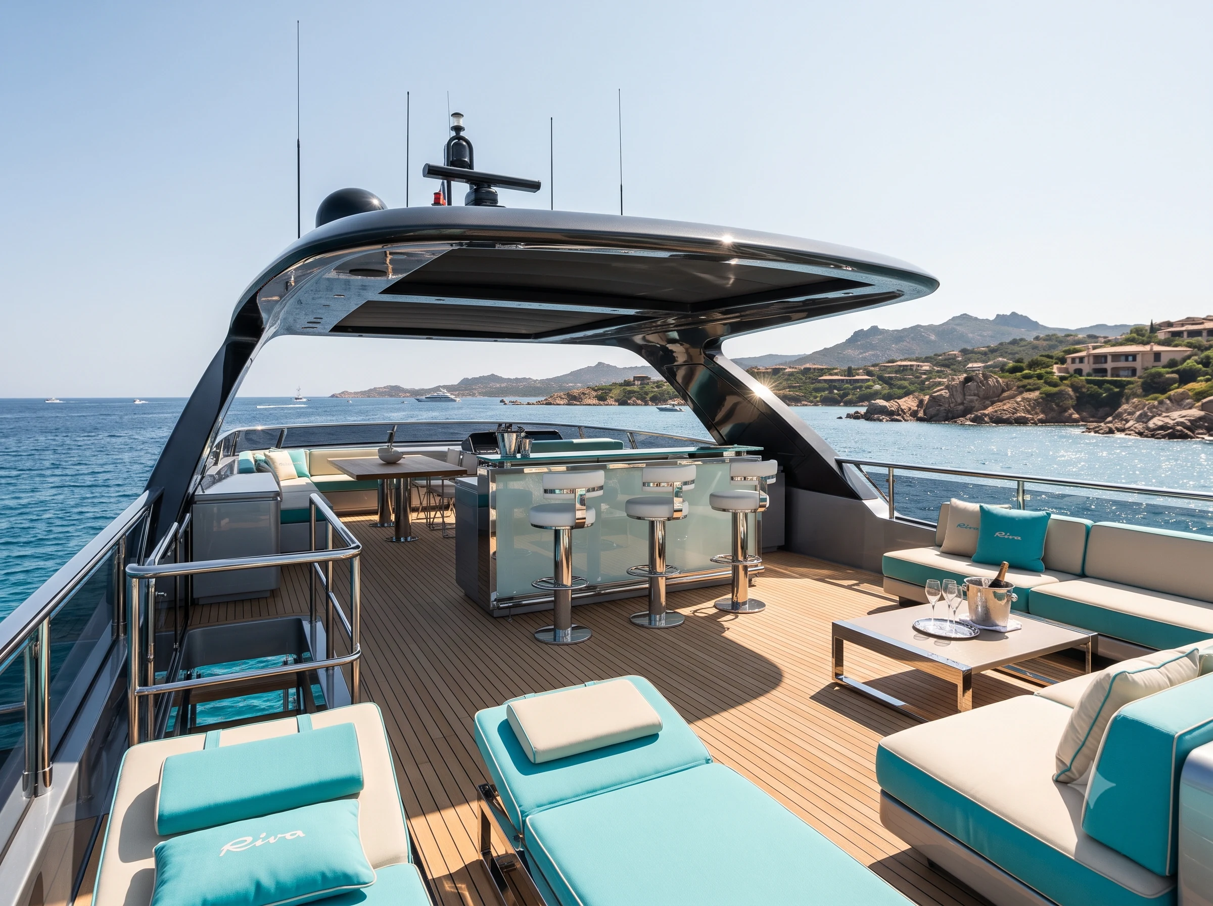 Riva 130 Bellissima - Flybridge Lounge & Cockpit