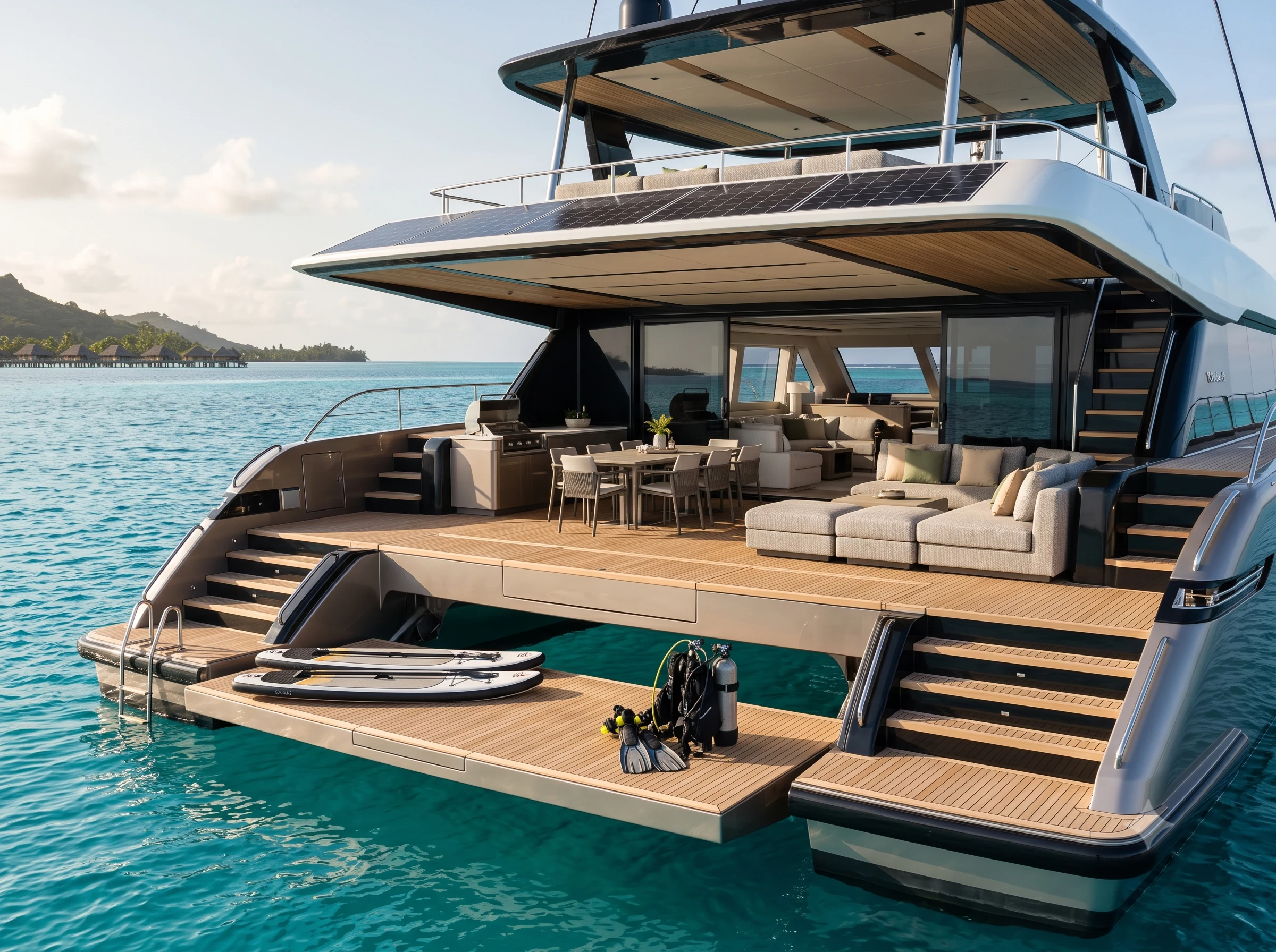 Sunreef 80 Eco - Aft Deck & Hydraulic Platform